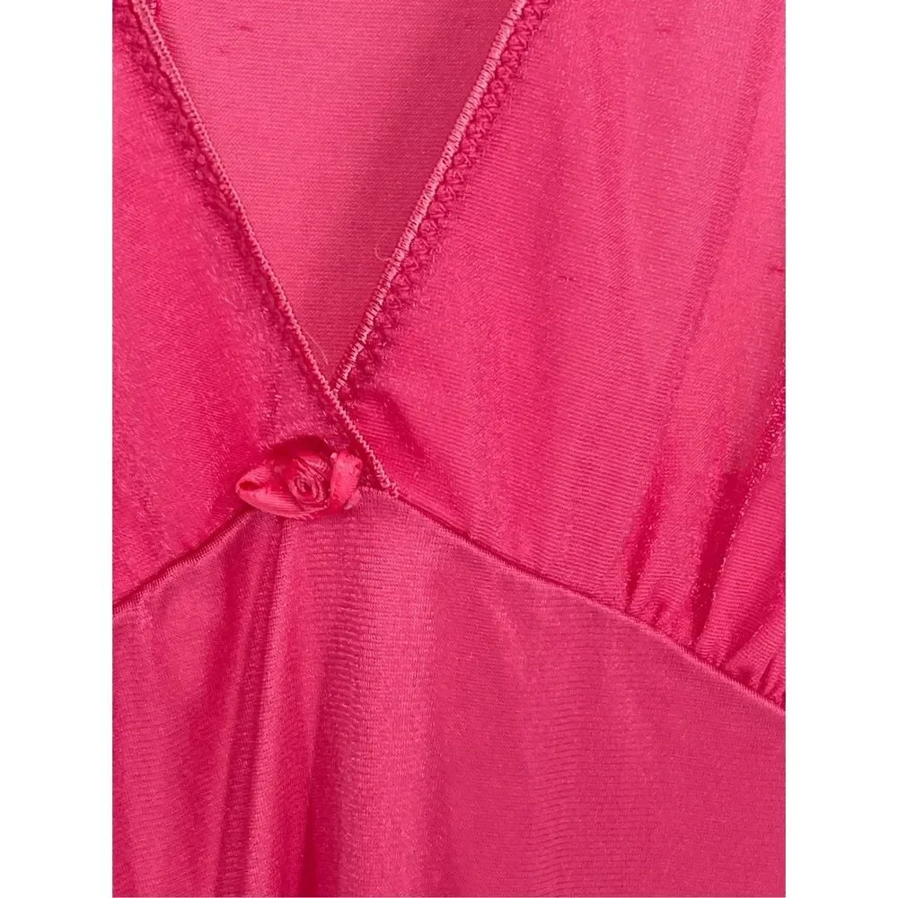 Vintage Vanity‎ Fair Slip Dress Nightgown Women's Size Small Pink Long